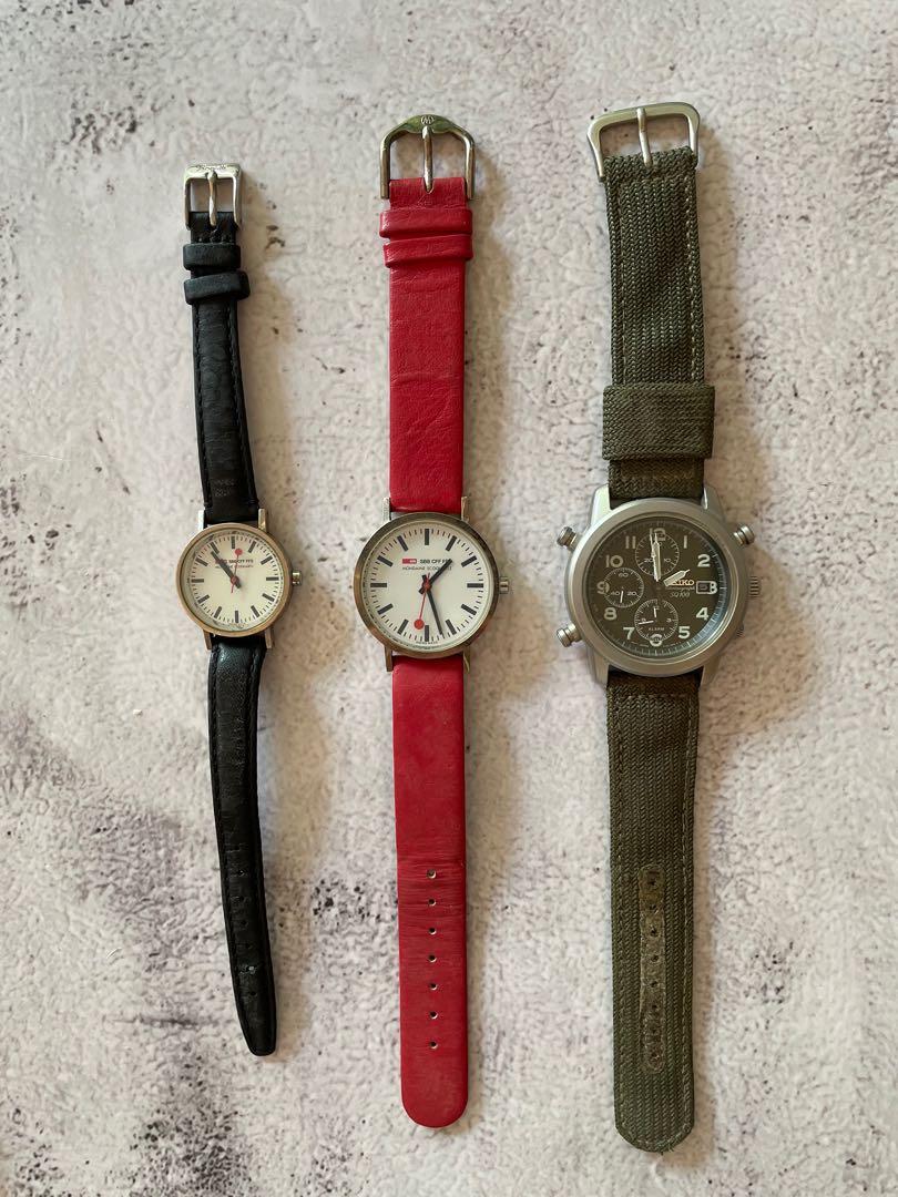 Mondaine / Seiko broken watches - 3 pieces , Men's Fashion, Watches &  Accessories, Watches on Carousell