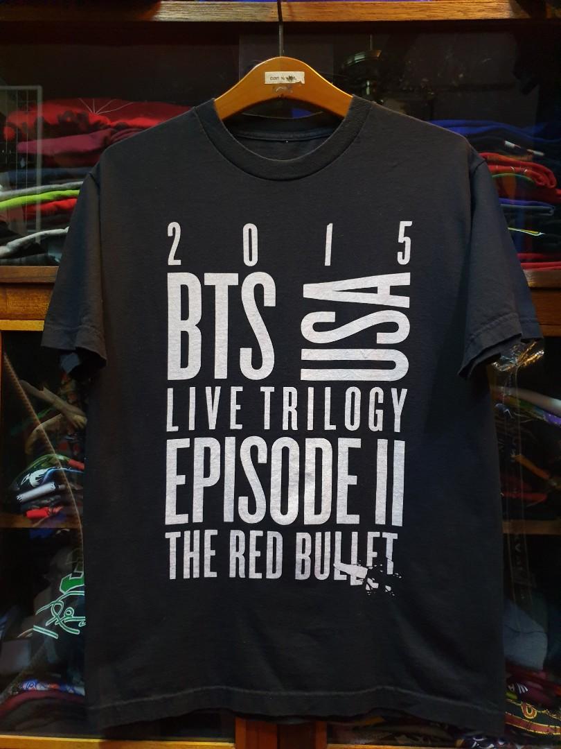 BTS US Tour 2015 The Red Bullet Tshirt, Men's Fashion, Tops & Sets