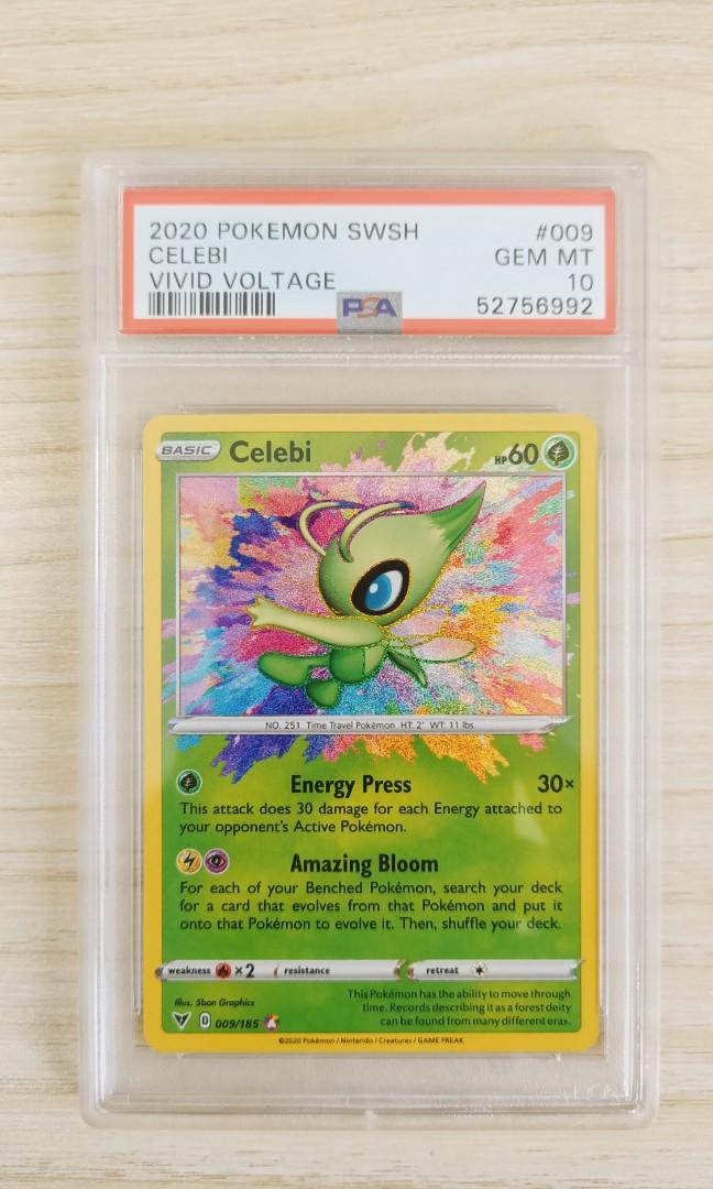 Celebi 9 PSA10 Amazing Rare Vivid Voltage Mint Pokemon Card 009, Hobbies &  Toys, Toys & Games on Carousell