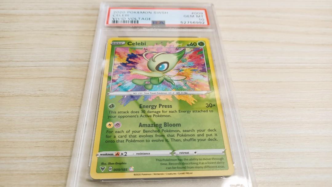 Celebi 9 PSA10 Amazing Rare Vivid Voltage Mint Pokemon Card 009, Hobbies &  Toys, Toys & Games on Carousell