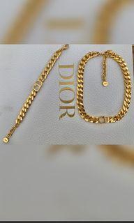 DIOR CUBAN NECKLACE/Bracelet fashion jewelry