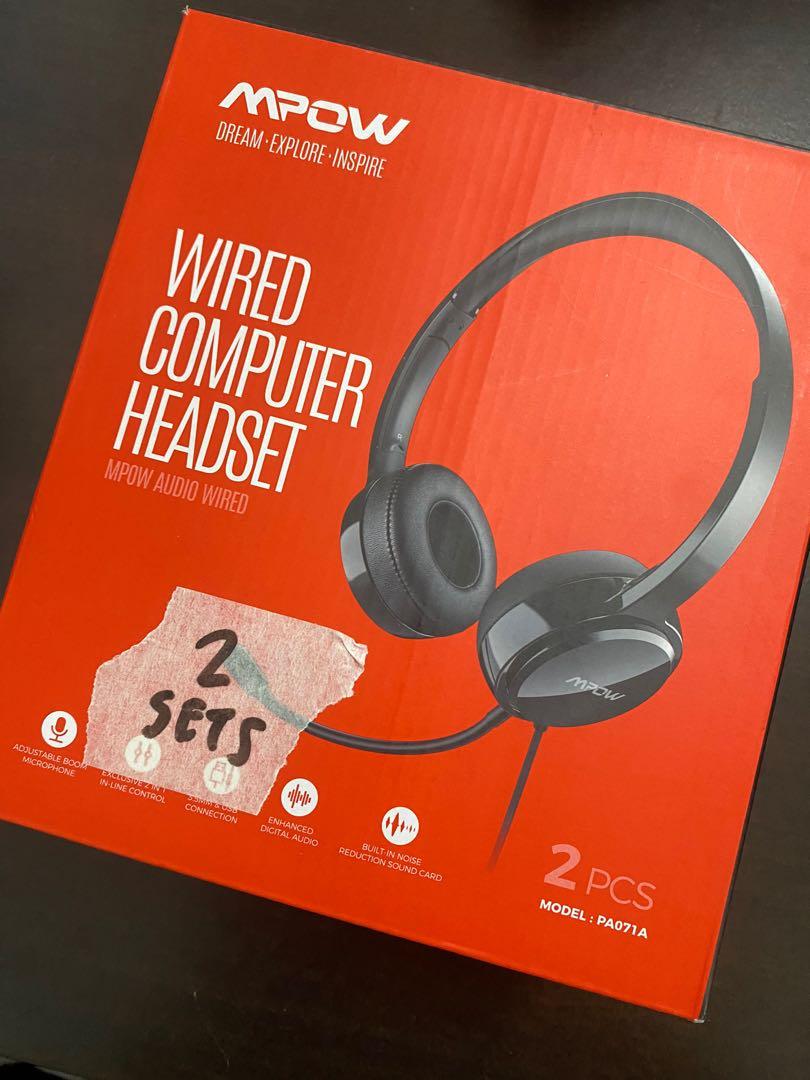 Free courier MPOW Wired computer headset 2pcs Audio