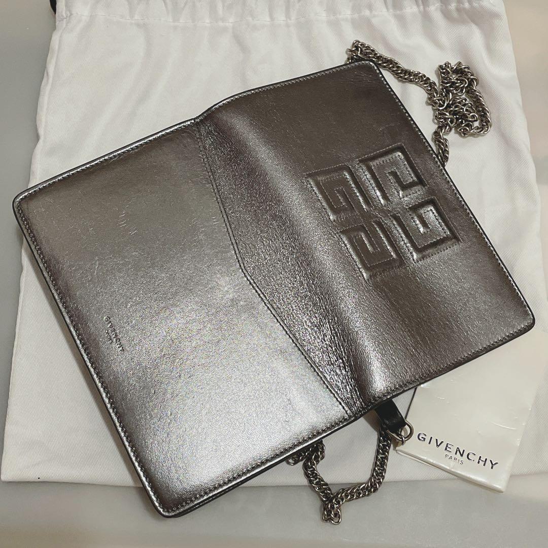 Givenchy emblem leather wallet on 2025 chain
