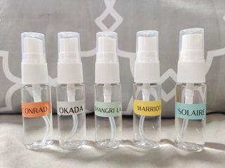 Hotel Scent Room and Linen Spray Sample Set (Disinfectant, anti-bacterial)
