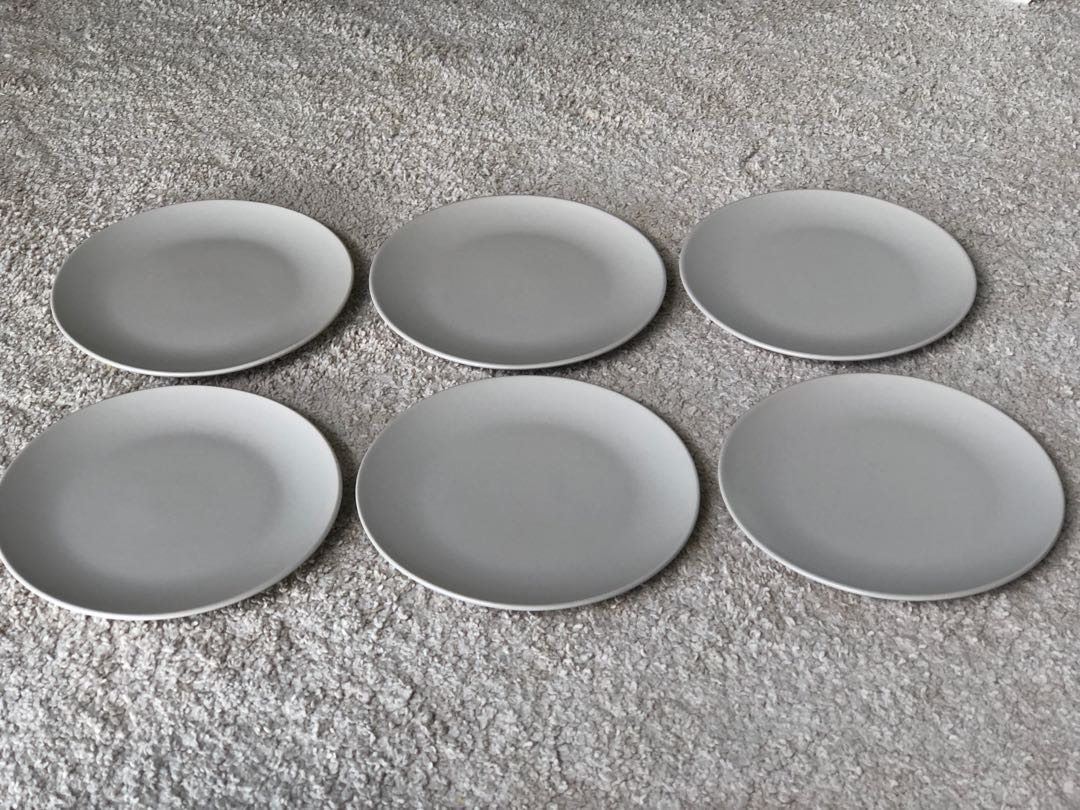 Ikea plates in grey, Furniture & Home Living, Kitchenware & Tableware