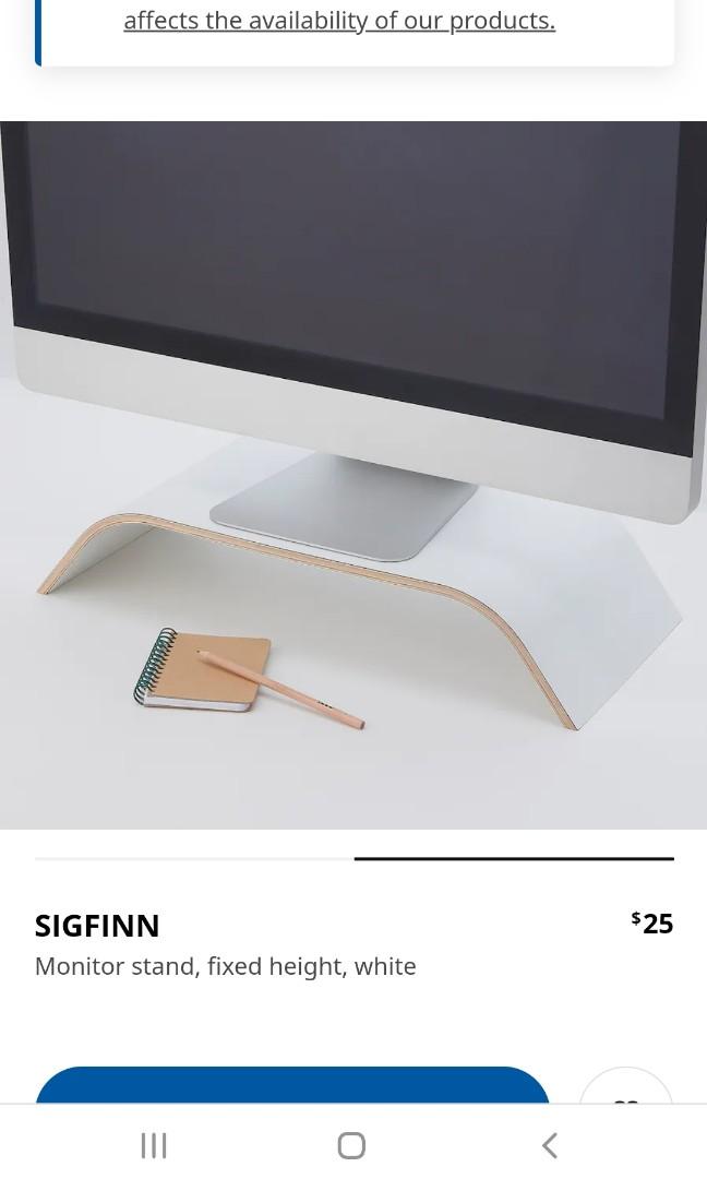 Ikea SIGFINN Monitor stand, Furniture & Home Living, Furniture, Other