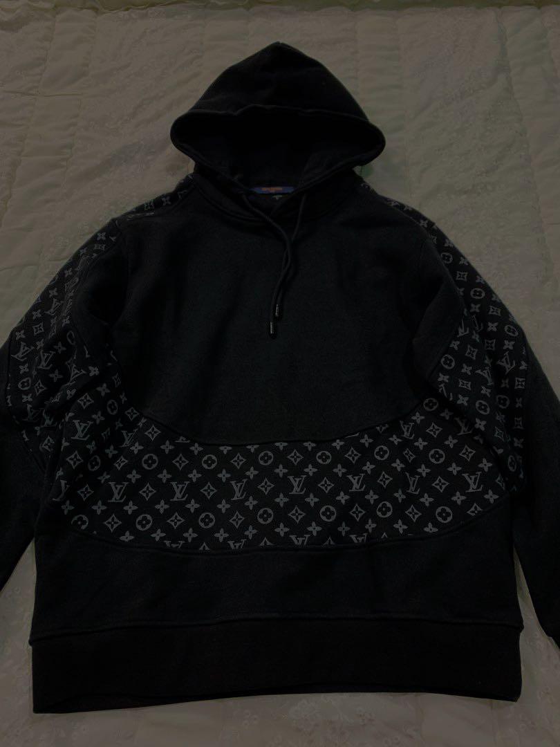 Louis Vuitton LV Monogram Circle Cut Black Sweater Hoodie Size