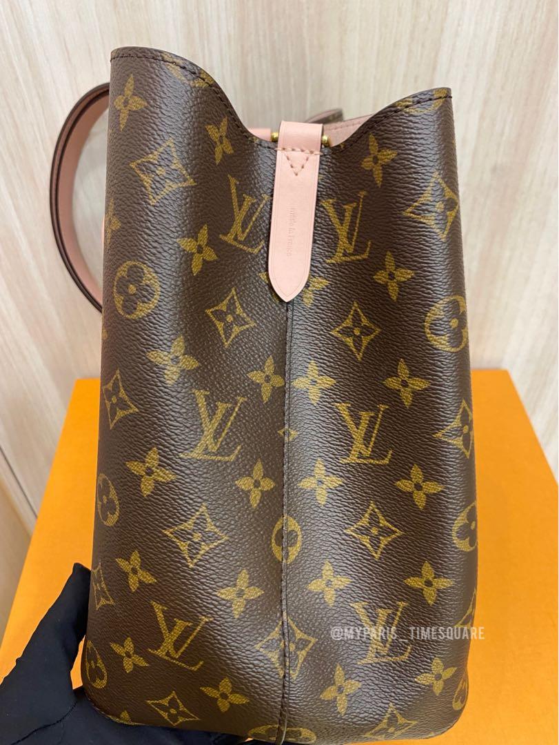 Louis Vuitton Neonoe Mm Rose Poudre Brown Monogram Canvas Shoulder Bag