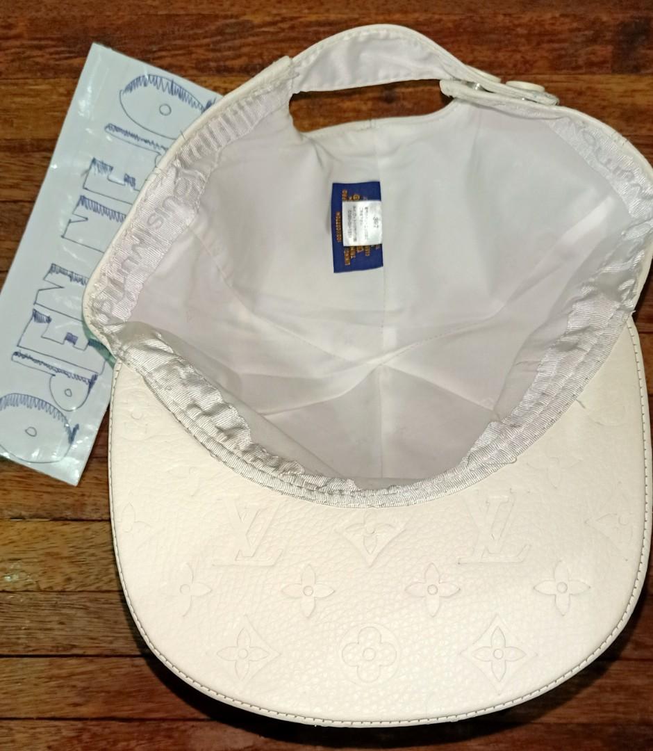 Louis Vuitton White Ss19 Virgil Abloh Leather Blanc Baseball Cap 870232 Hat  For Sale at 1stDibs