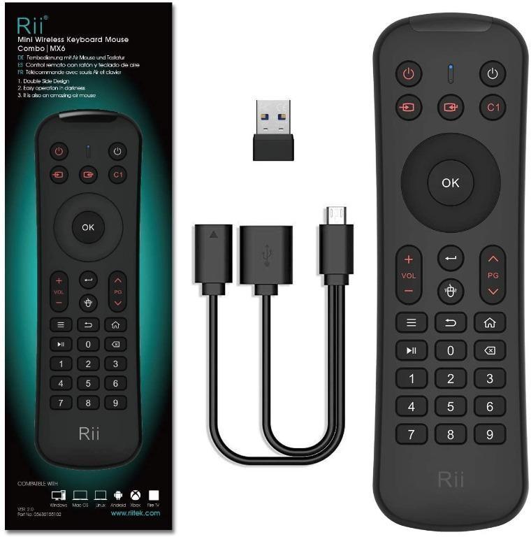 R Ii Android Remote Controller (M3268) Rii MX6 Air Mouse Controller, Mini Wireless Keyboard and IR ...
