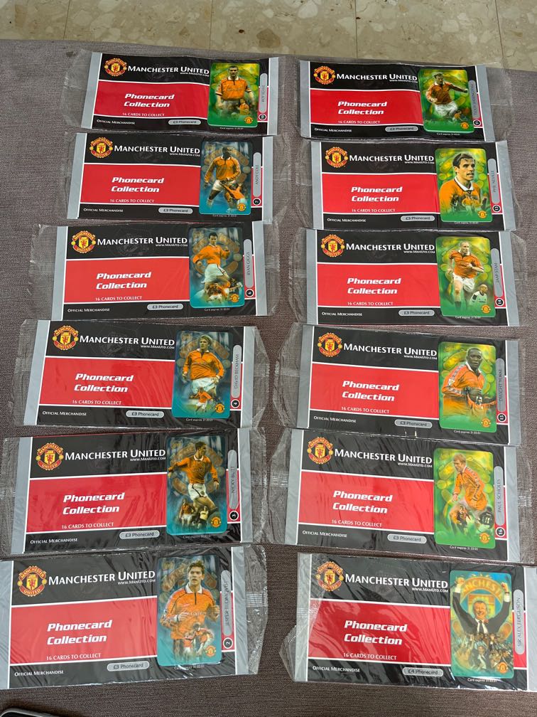 Manchester United football club British phone card collection