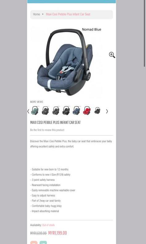 Maxi Cosi pebble plus infant car seat