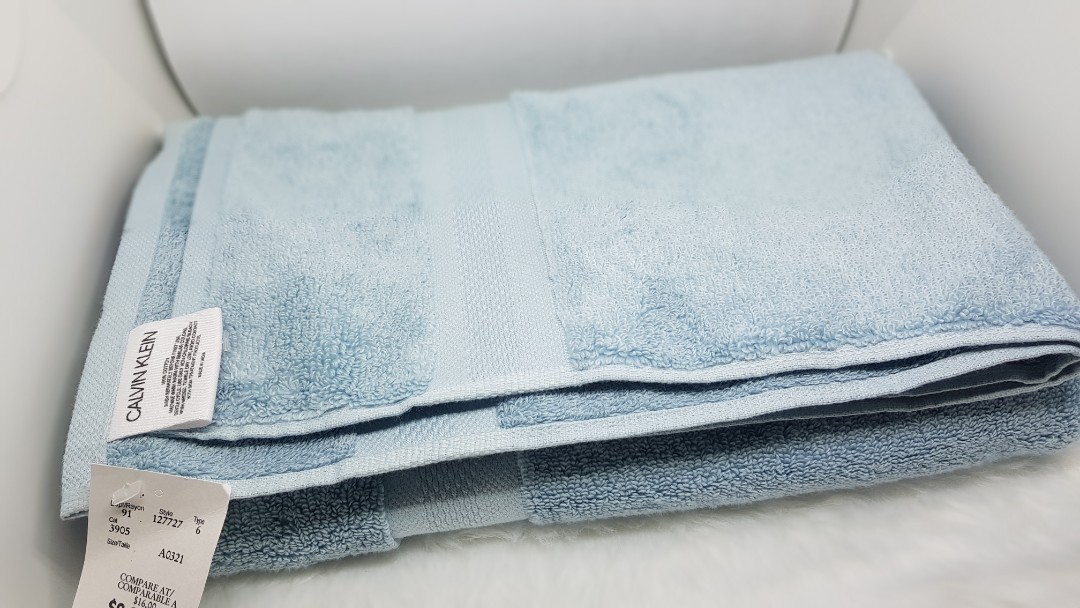 Original CK Bath Towel  Calvin Klein Light Blue, Furniture & Home Living,  Bedding & Towels on Carousell