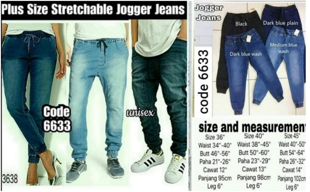 PLUS SIZE UNISEX STRETCHABLE JOGGER 
