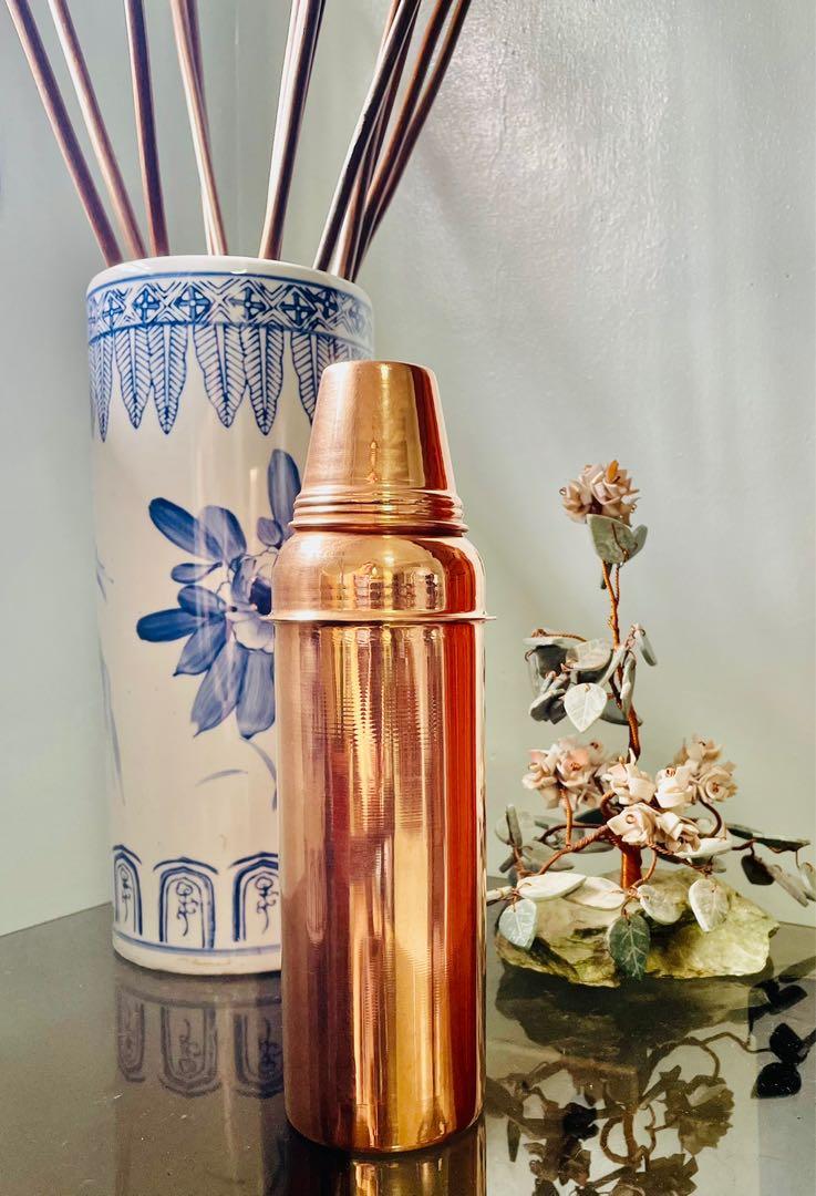 Pure Copper Bottle (Category: Water Bottles & Tumblers) located in Marikina City. Submitted by dgoldhub (Listing ID 1119008095, Image 1). Description: Pure Copper Bottle - 750ml Made in India Bottle closure can be used as drinking cap .