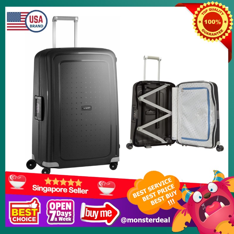 Samsonite S'Cure Hardside Luggage with Spinner Wheels, Black, Checked