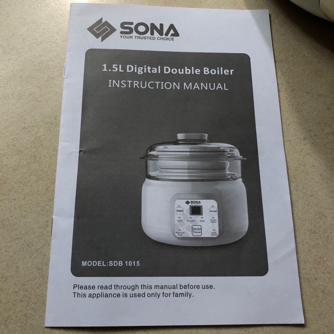 Sona 1.5L Double Boiler, TV & Home Appliances, Kitchen Appliances