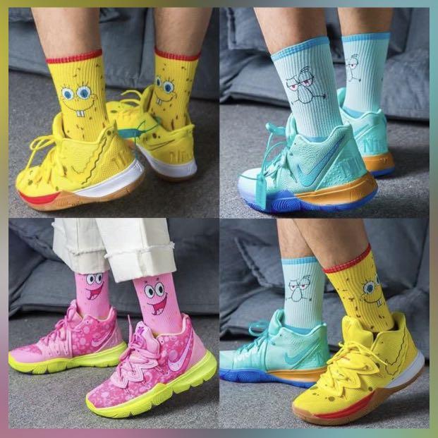 Spongebob Mid High Socks Men s Fashion Footwear Shoe inserts accessories on Carousell