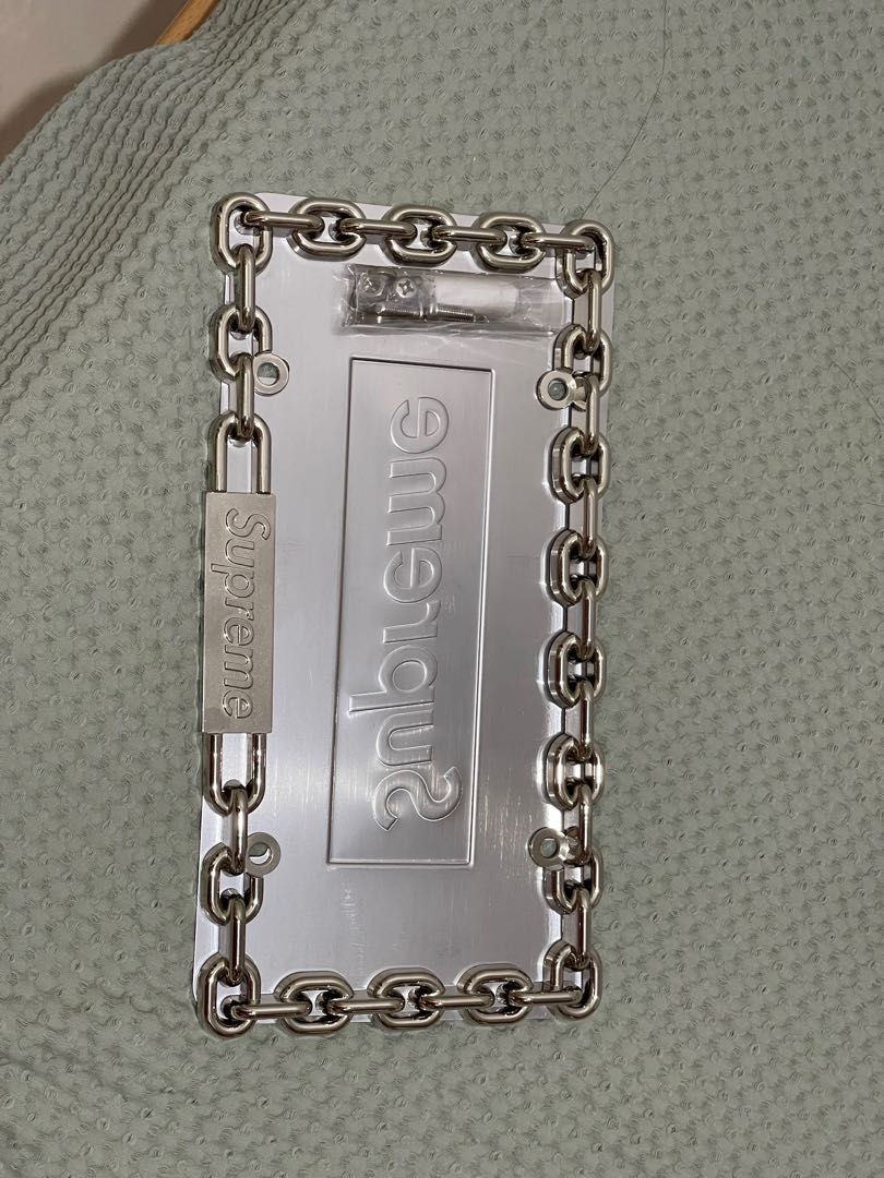 supreme chain license plate frame 