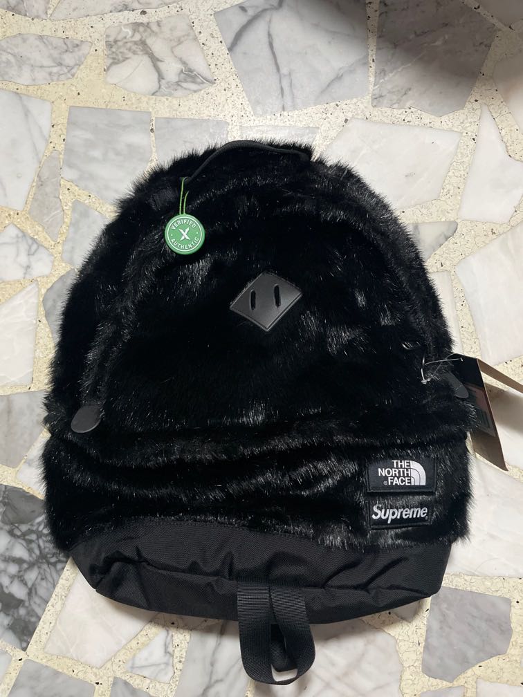 Supreme x North face Faux Fur Backpack, Men's Fashion, Bags