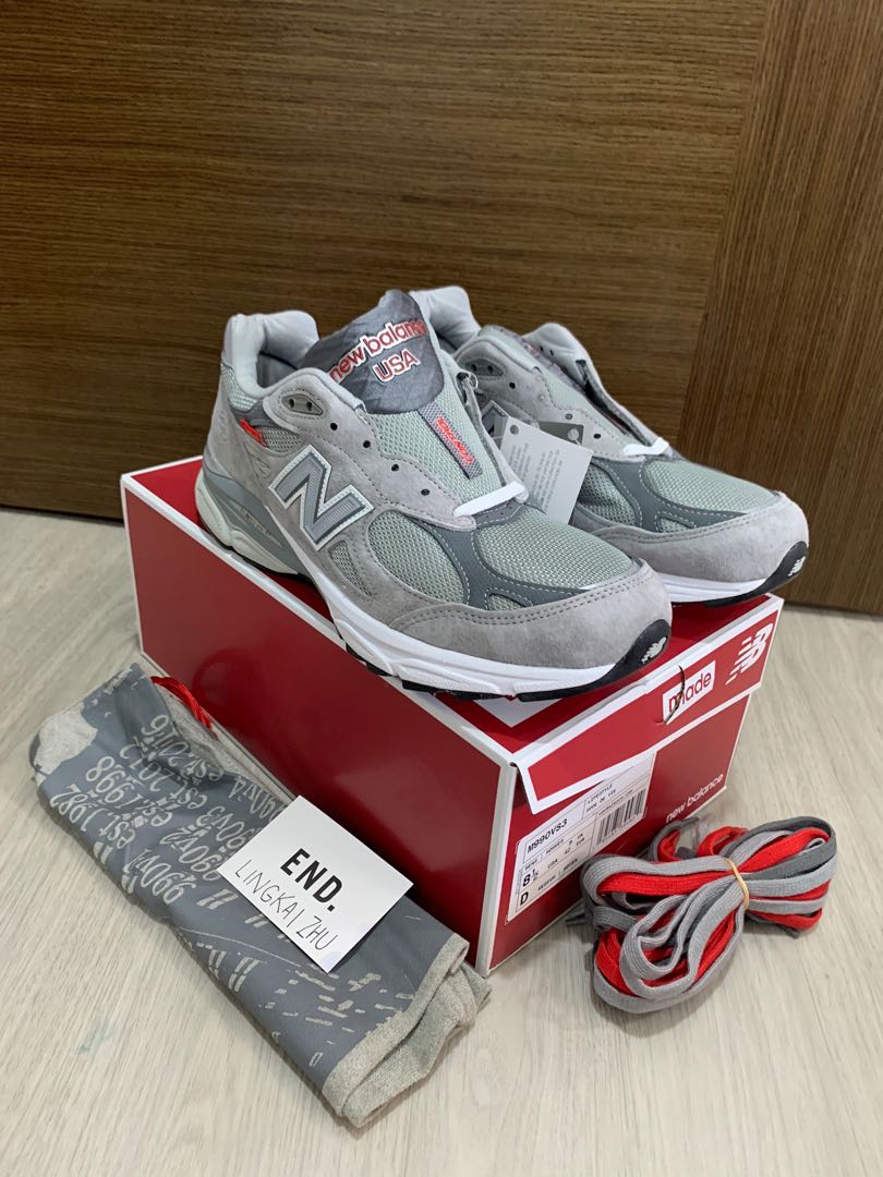 US 8.5 New Balance 990v3 Made in USA Men s Fashion Footwear Sneakers on Carousell