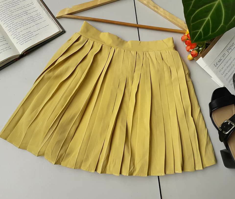 And other stories yellow pleated skirt Clearance