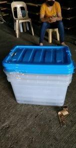 102 L storage boxes BIG transparent_0056 (Category: Storage Boxes & Baskets) located in Quezon City. Submitted by uno_store (Listing ID 1119073391, Image 3). Description: 102 Liters storage boxes White BIG 3 box SOLD bound to Pasay! thank you po maam andrea! available in white boxes sizes 60 liters white P 445/box 102 liters white P 545/box 163 liters white P 645/box 205 liters white P 775/box dimension: 60 liters (L28xW15H11 inches) under bed 60