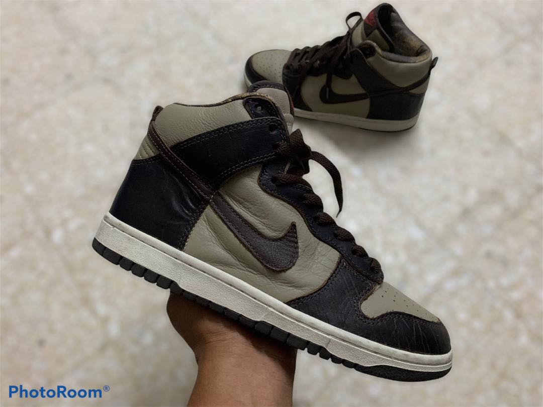 nike dunk high khaki baroque brown