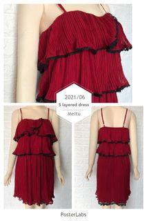 💃 Dancing Dress Pleated Ruffle Layer Spaghetti Strap
