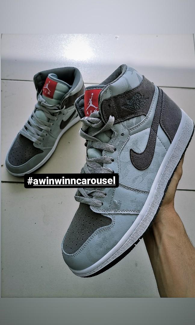 Air jordan 1 camo 3m wolf Grey aj1 8.5UK Men s Fashion