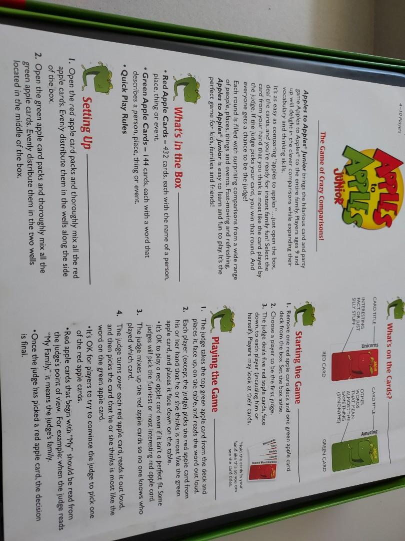 Apples to apples junior, Hobbies & Toys, Toys & Games on Carousell