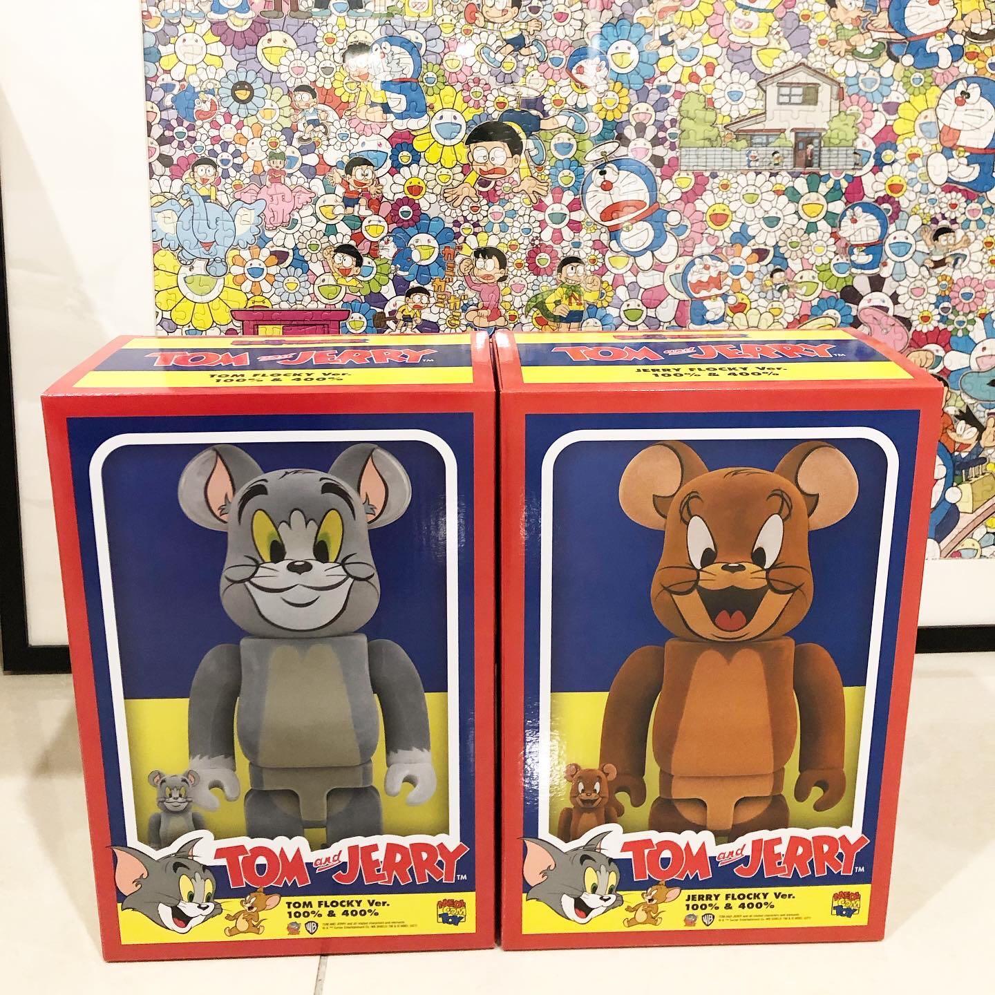 Auth Bearbrick Tom & Jerry Flocky Version 400%&100% Set, Toys & Games