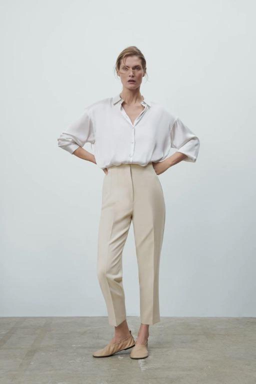 Cream trousers zara Clearance