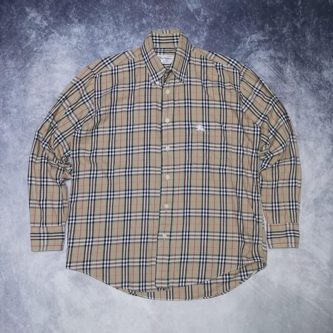 Burberry Nova Check Plaid Shirt Men s Fashion Tops Sets