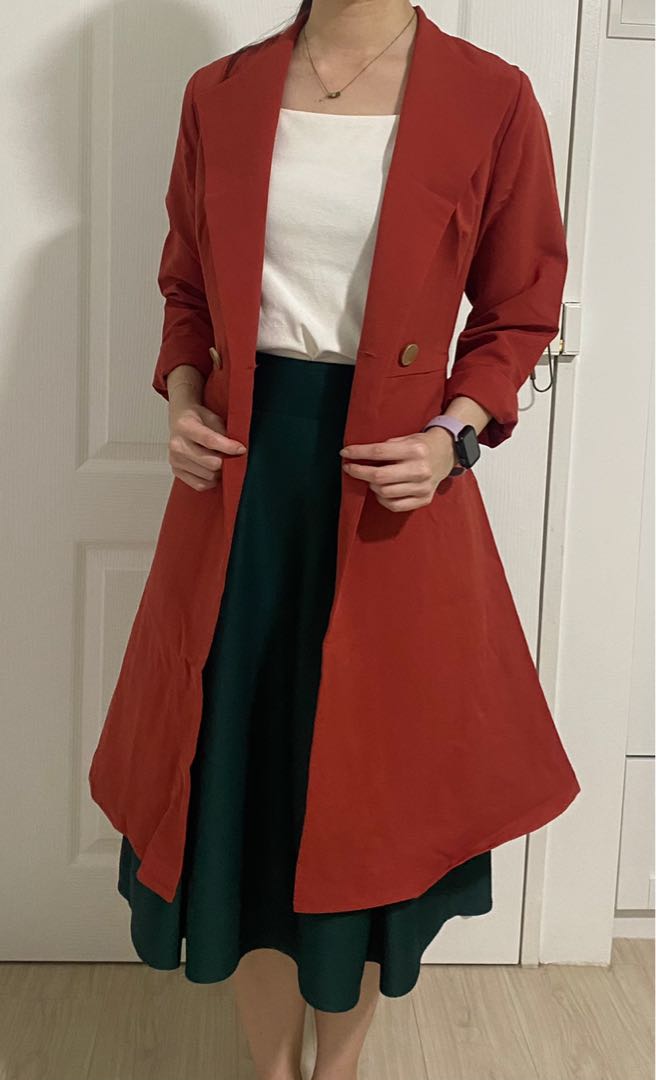 Burnt Orange Autumn Winter Coat Jacket