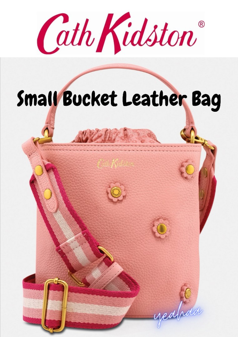 Cath Kidston Small Leather Bucket Cross Body Bag Pink Women s