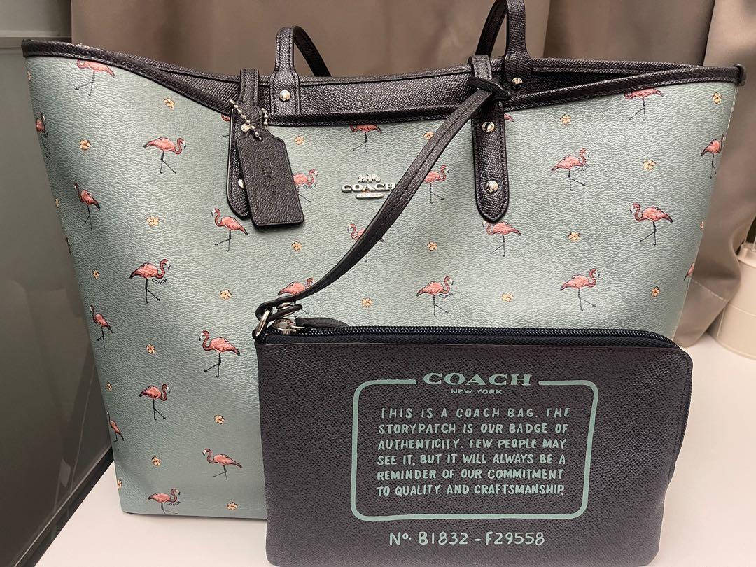 flamingo coach tote