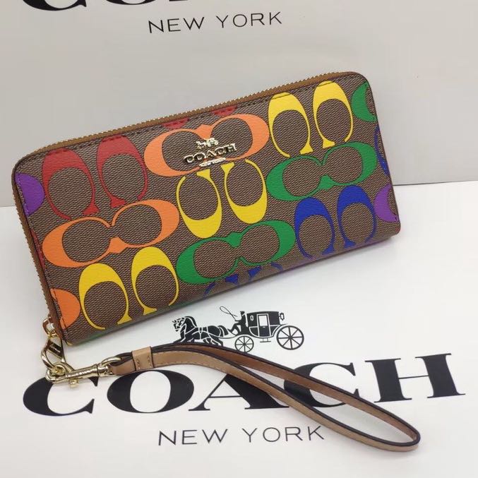 rainbow wallet coach