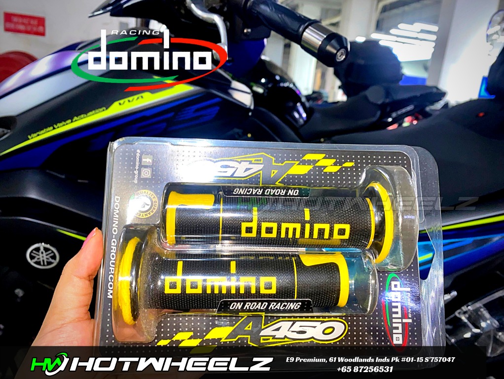DOMINO Racing Grips- A450 Yellow: Yamaha Motorcycles, Motorcycle Accessories Carousell