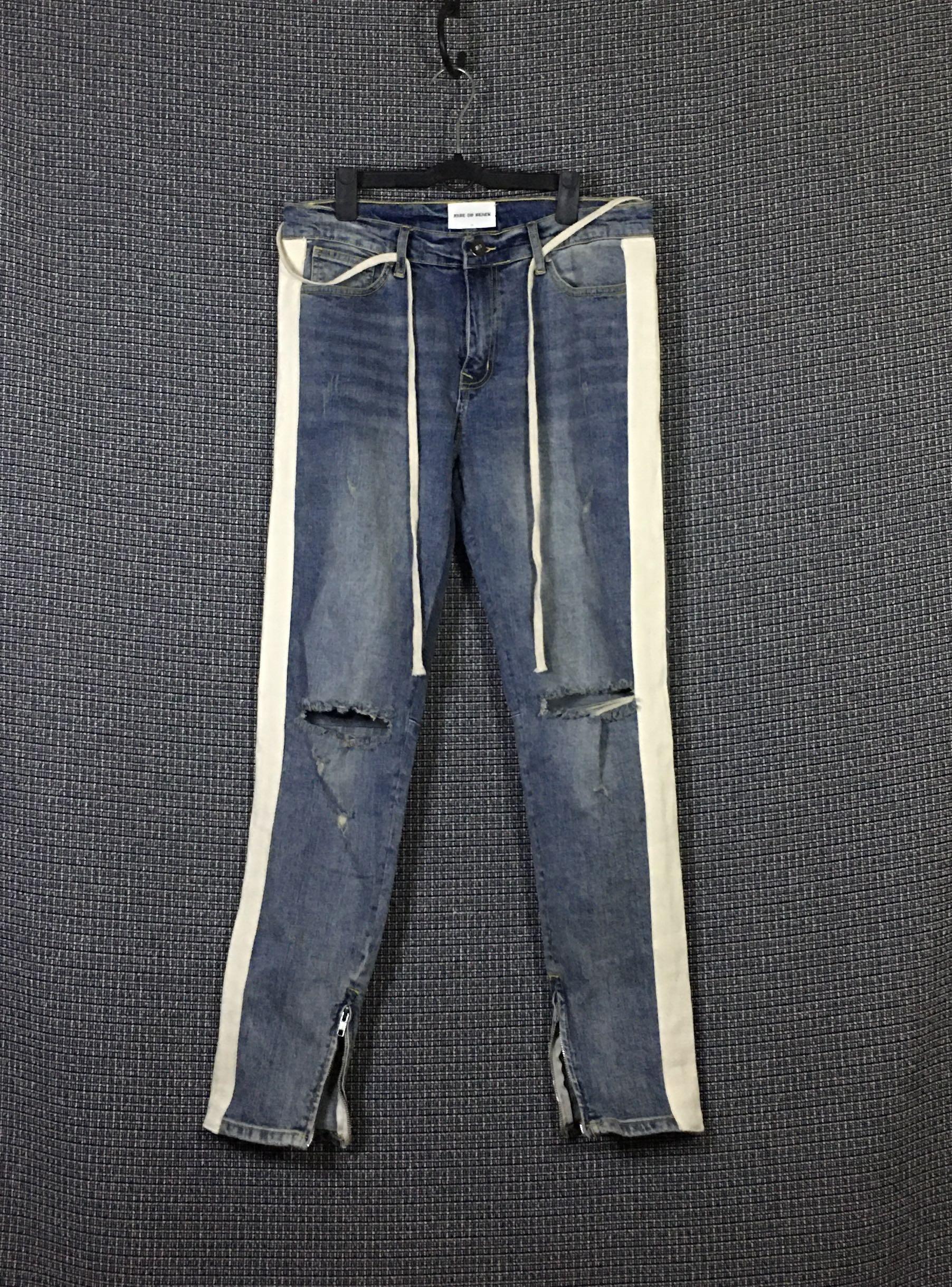 Fade To Black Stringed Ankle Zip Jeans 