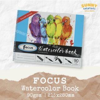 FOCUS Watercolor Book 90gsm | Drawing Book 20 Sheets 215x280mm