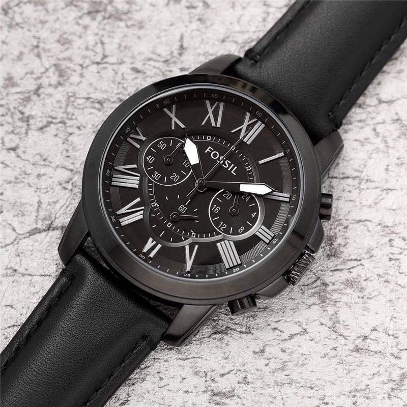 Fossil Men Grant Machine Chronograph Leather Water Waterproof Luxury Luxury Watches on Carousell
