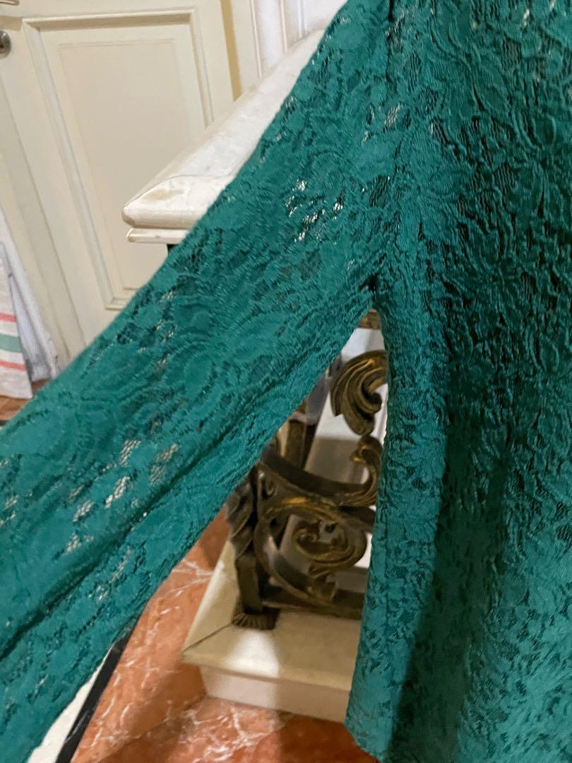 Green Lace Top / blouse, Fesyen Wanita 