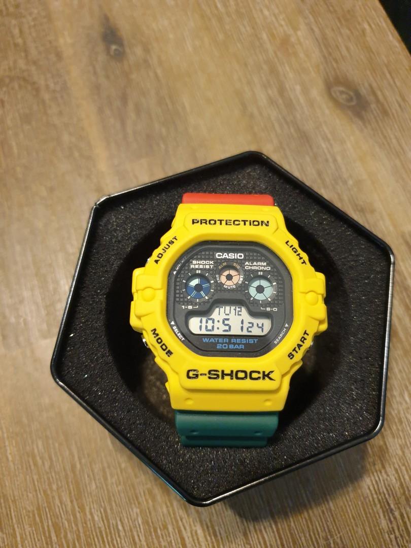 G shock DW5900 1DR rasta custom tapak kucing