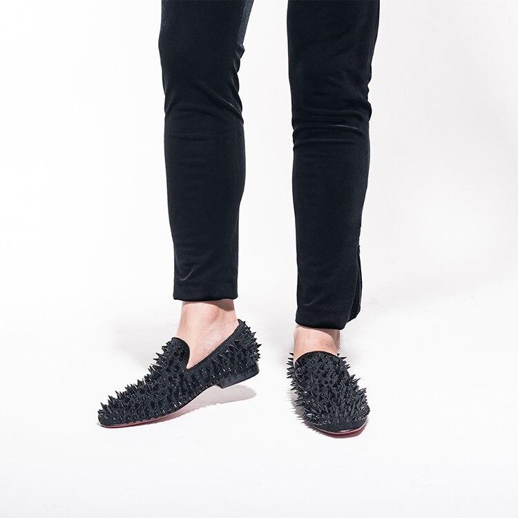 White spiked loafers online