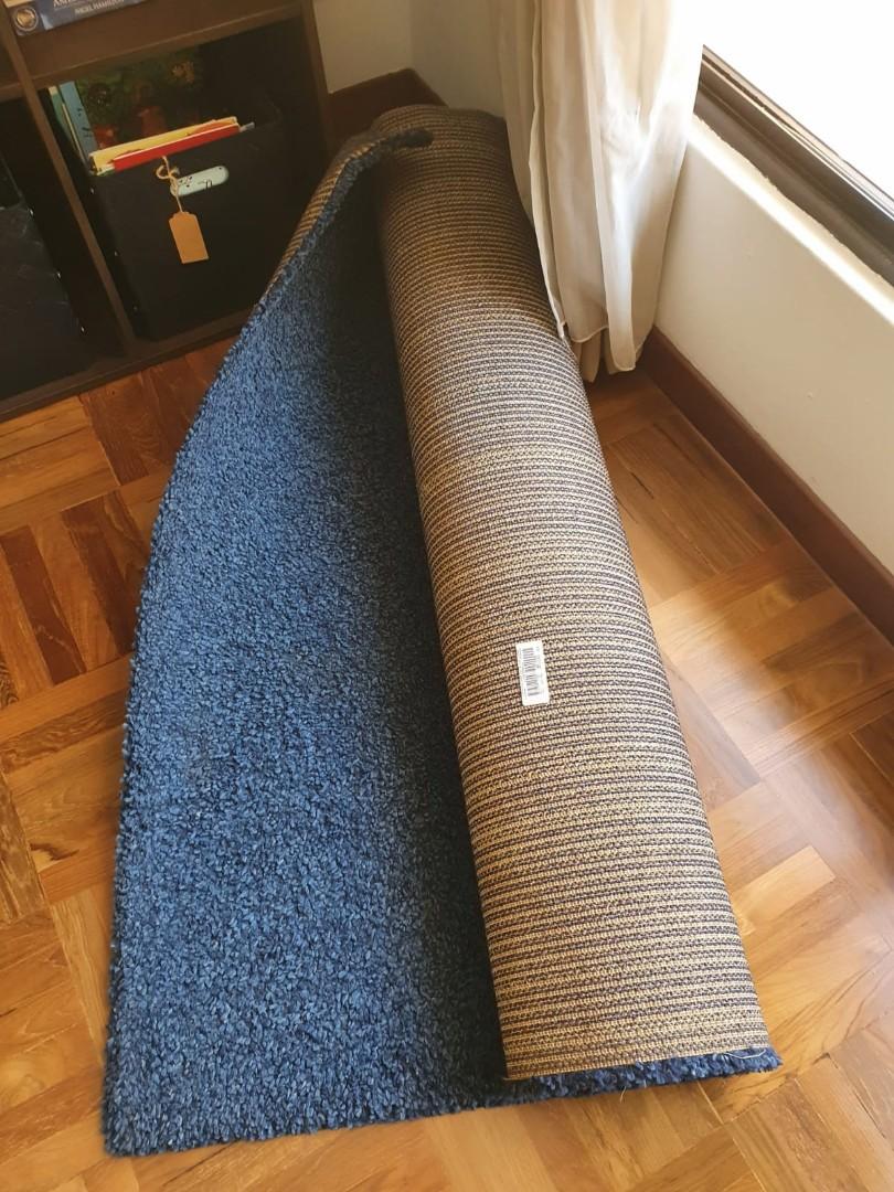 Ikea Navy blue Rug, Furniture & Home Living, Home Decor, Carpets, Mats