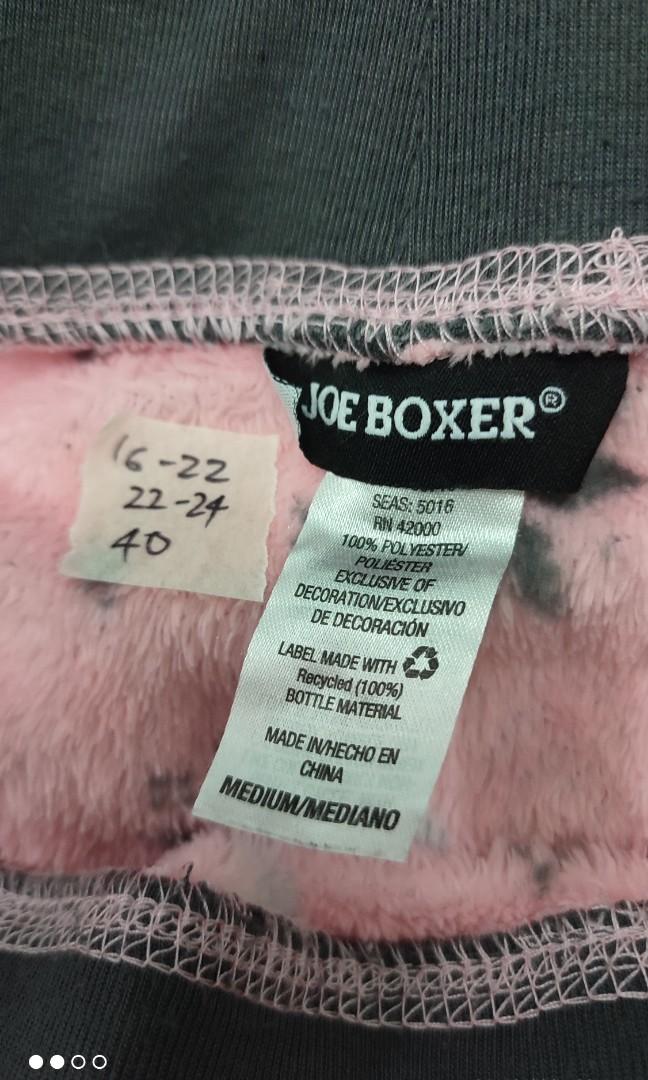 Joe Boxer Pink Grey Fleece Fluffy Loungewear Pyjama Pants