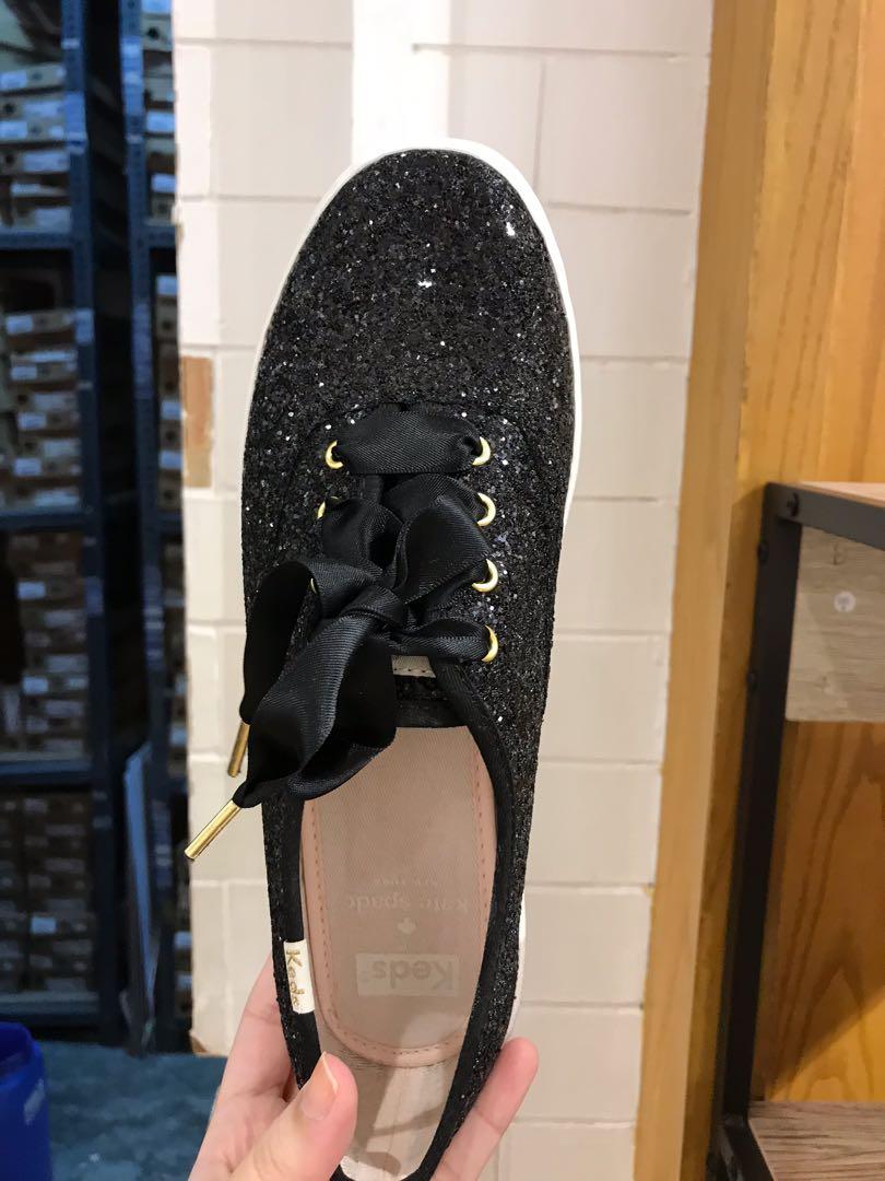 Keds Glitter Black, Women's Fashion, Footwear, Sneakers on Carousell
