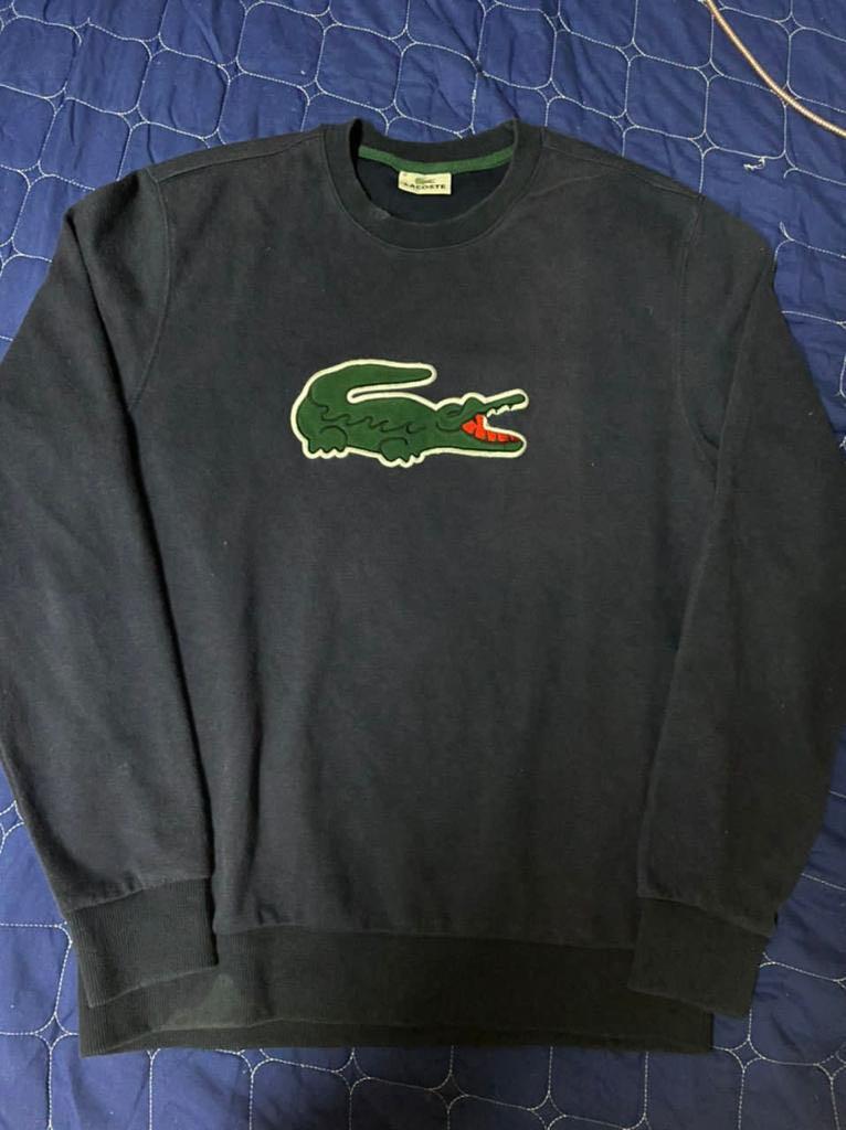 Lacoste sweatshirt big logo clearance