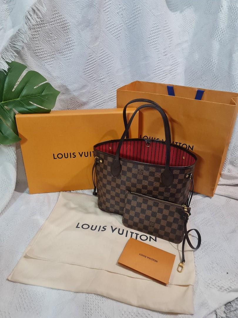 Louis Vuitton Neverfull 2019 Mm Damier Ebene Rose Ballerine Brown